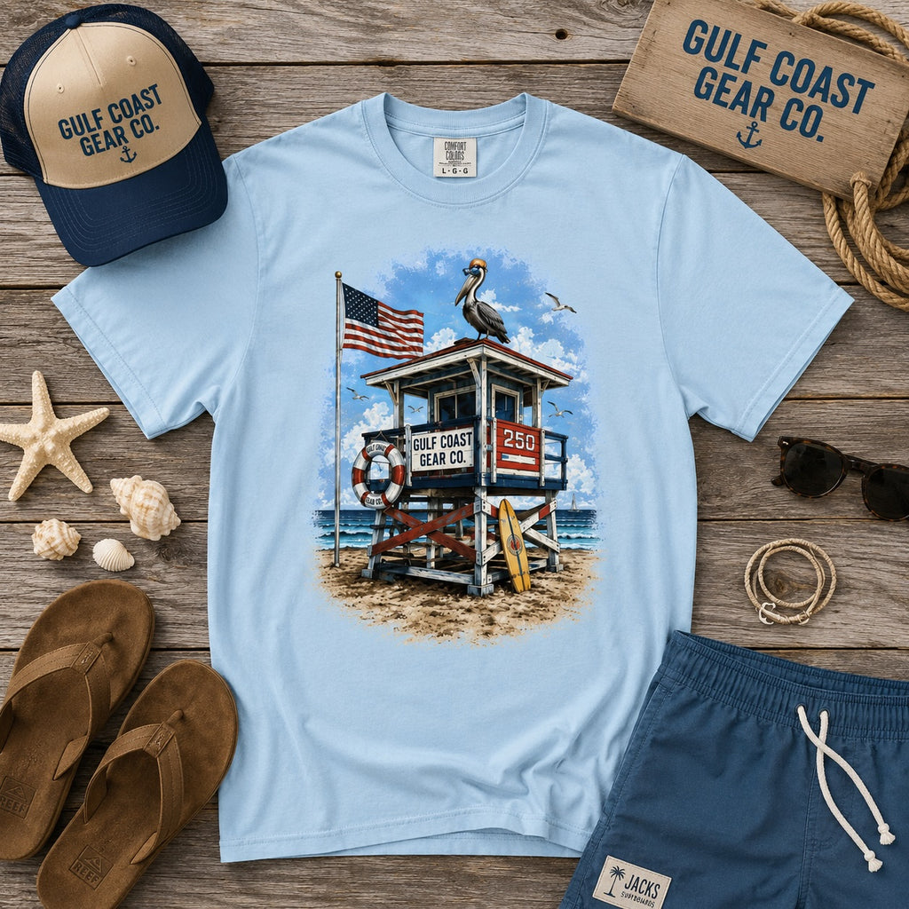 Red, White & Blue Lifeguard Stand | Premium Heavyweight Tee