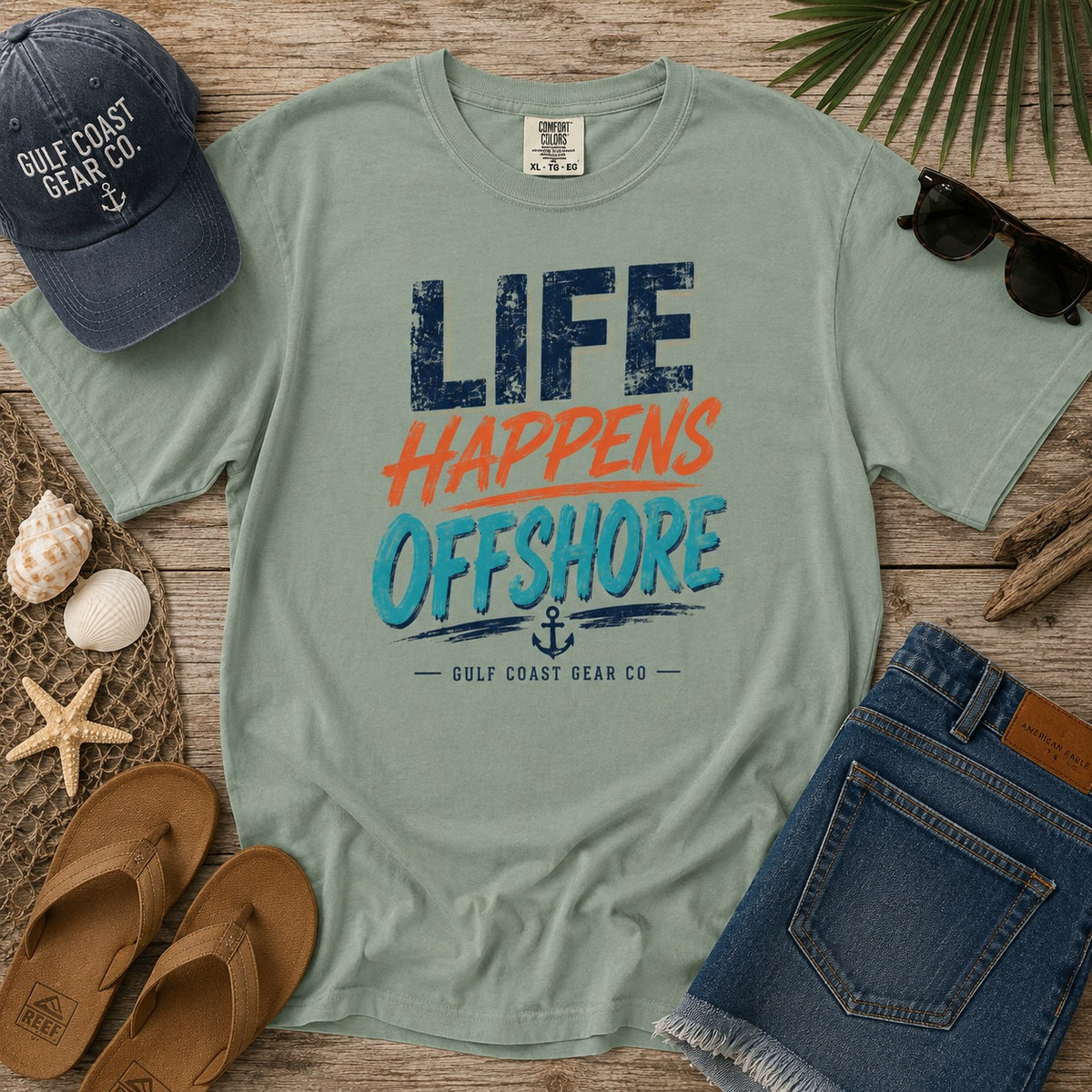 Life Happens Offshore | Premium Heavyweight Tee