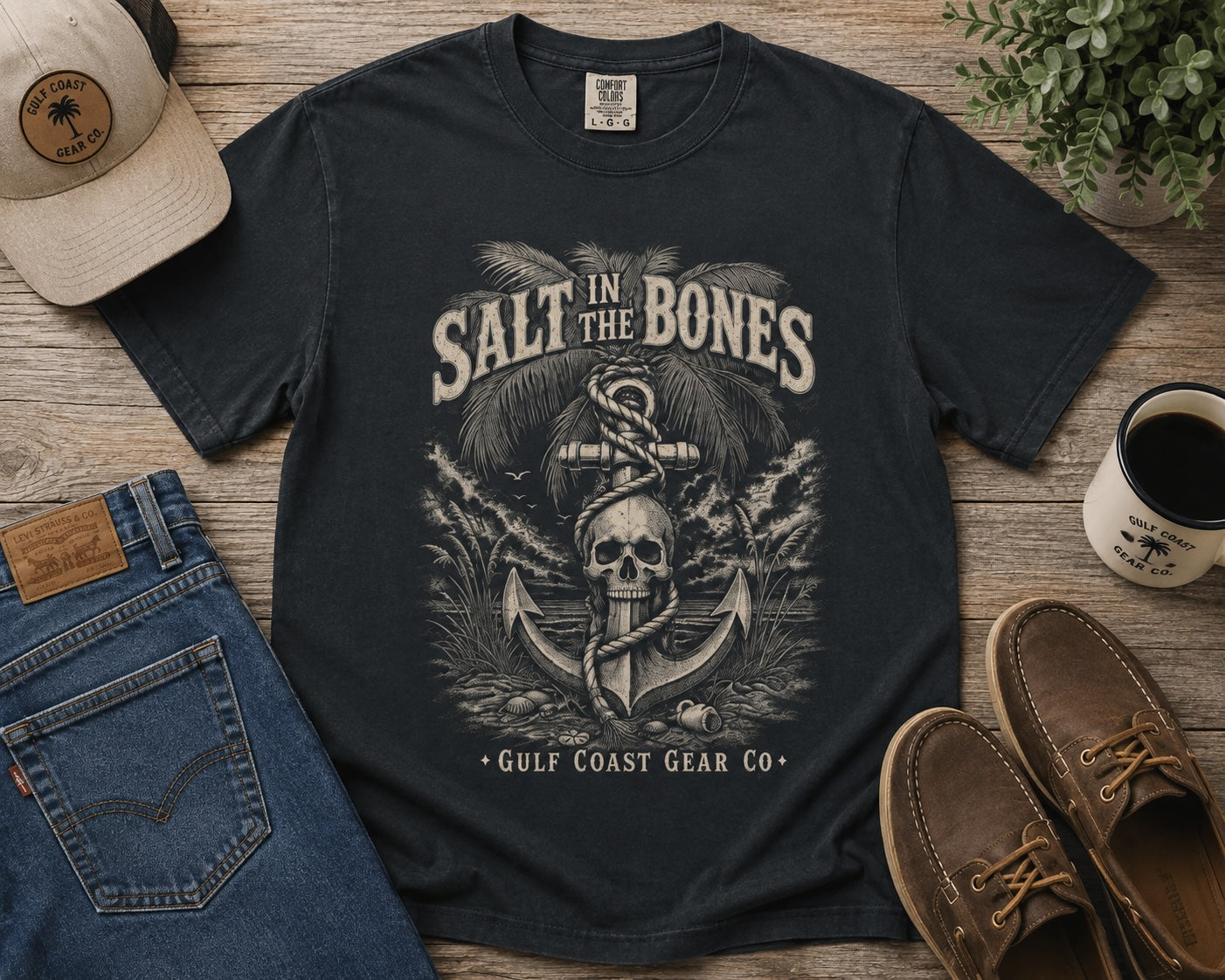Salt In The Bones | Light Print | Premium Heavyweight Tee