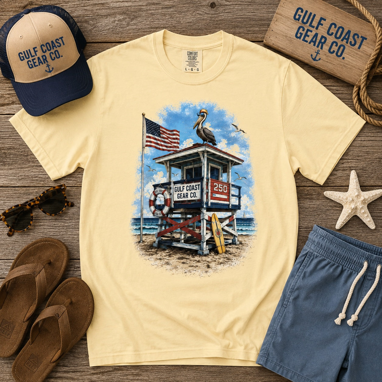 Red, White & Blue Lifeguard Stand | Premium Heavyweight Tee