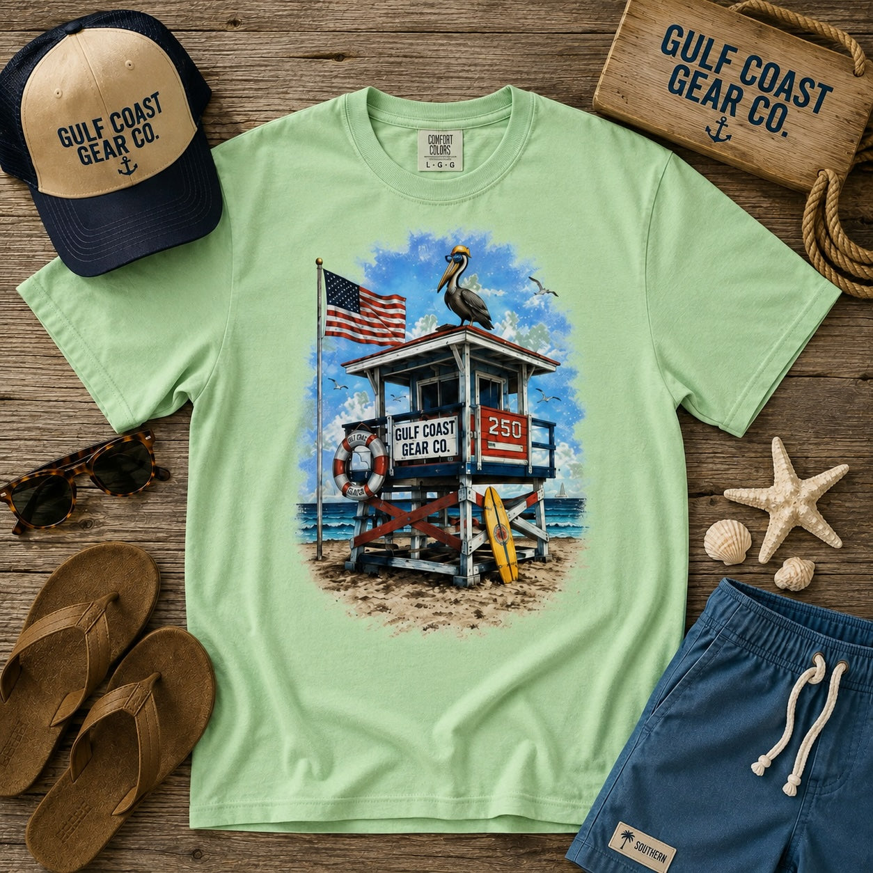 Red, White & Blue Lifeguard Stand | Premium Heavyweight Tee