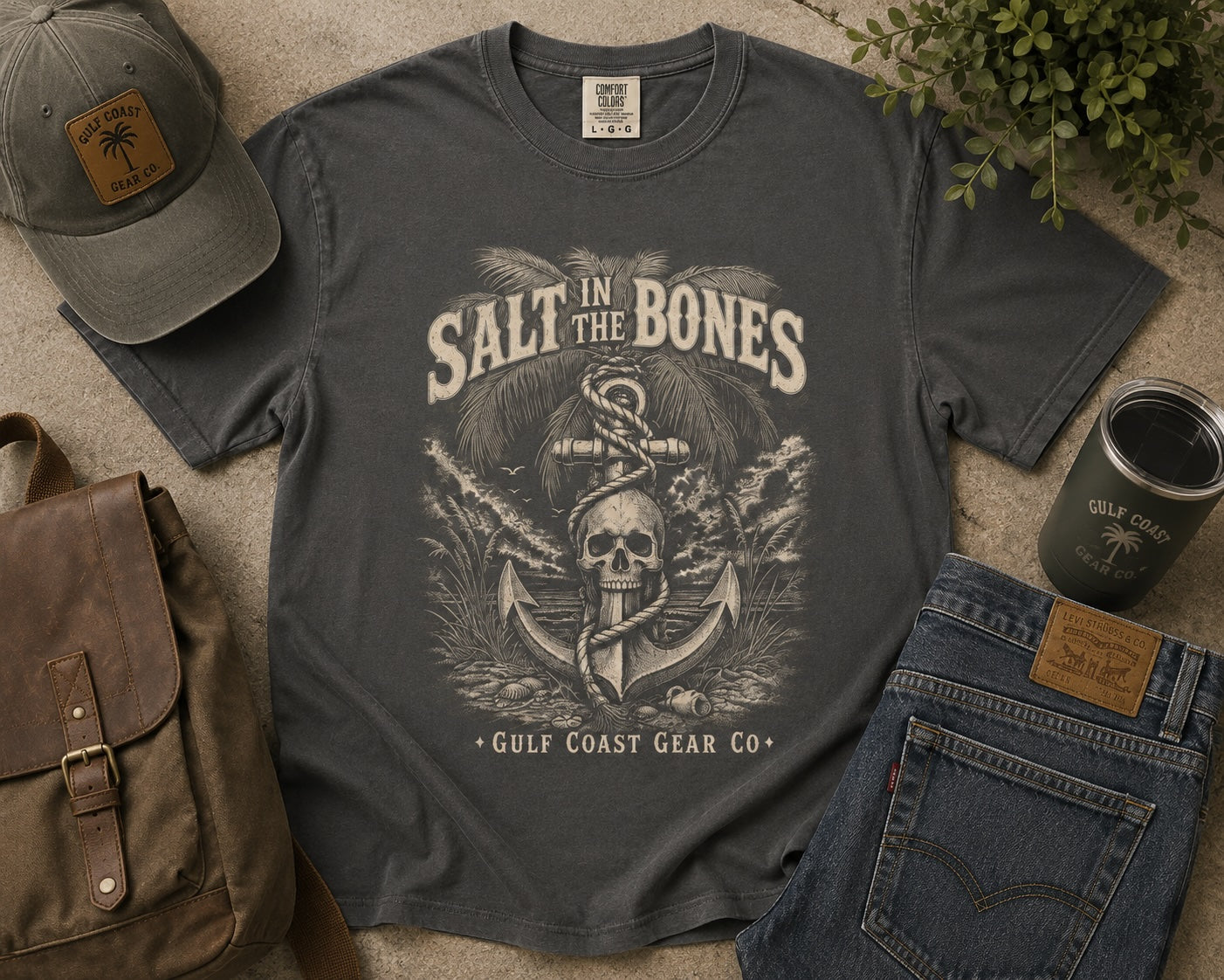 Salt In The Bones | Light Print | Premium Heavyweight Tee