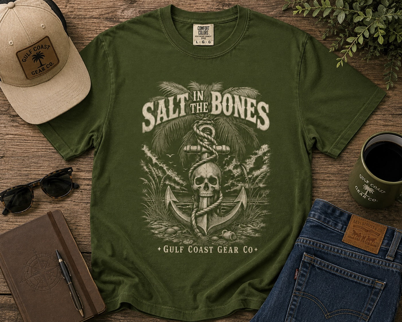 Salt In The Bones | Light Print | Premium Heavyweight Tee