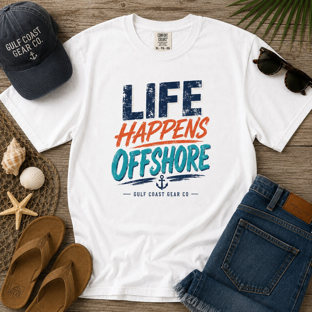 Life Happens Offshore | Premium Heavyweight Tee