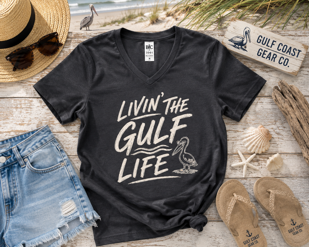 Livin' the Gulf Life | Premium Unisex V-Neck Tee