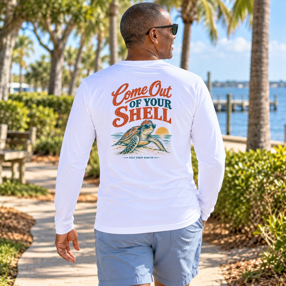 Come Out of Your Shell performance long sleeve in White, back