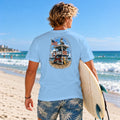 Red, White & Blue Lifeguard Stand heavyweight crewneck tee in Light Blue, back