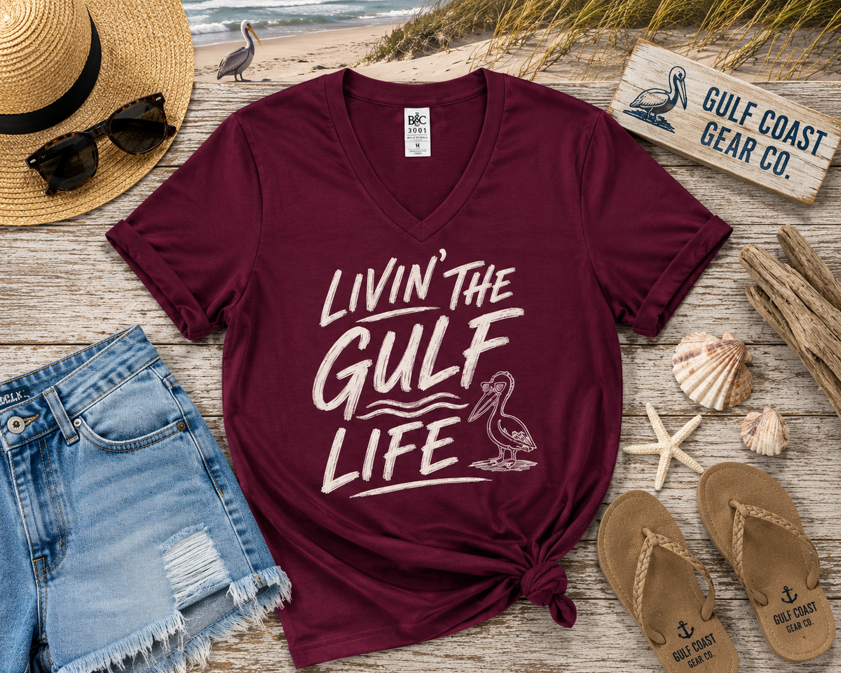 Livin' the Gulf Life | Premium Unisex V-Neck Tee