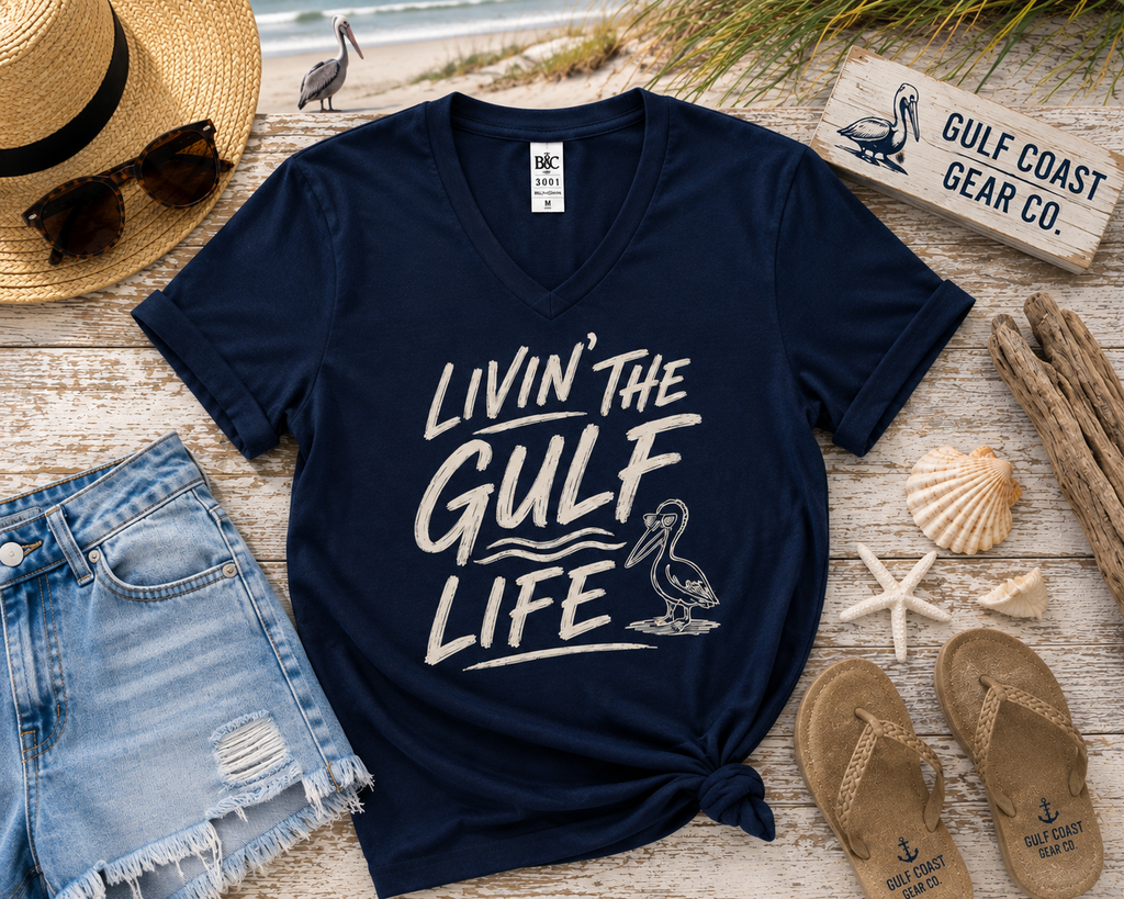 Livin' the Gulf Life | Premium Unisex V-Neck Tee